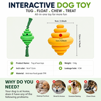 Jouet interactif pour chien TOPIN SBP-D029 en TPR de qualité alimentaire, durable, avec distributeur de friandises et corde pour la bataille de la corde, multicolore