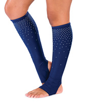Bas de service Oem respirant pour femmes sans couture élastique brillant Normzl pom-pom girl strass danse Cheer chaussettes