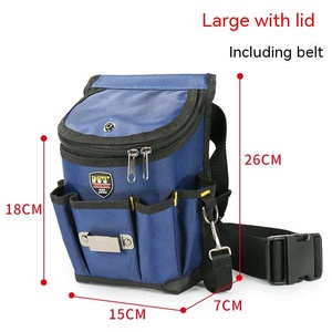 FASTY <b>Tool</b> <b>Belt</b> With Multiple Pockets Durable Canvas Construction Black And Blue Color Simple Style For Work Use - Product Image 4
