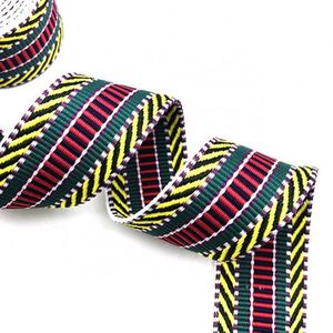 ริบบิ้นโพลีเอสเตอร์คอตตอนขนาด 1.5 นิ้ว (5 ซม.) ลายคลื่นสไตล์โบฮีเมียน  ผ้าโพลีเอสเตอร์ลายทาง  สายรัดทอแบบแจ็คการ์ดสำหรับตกแต่ง มีสินค้าในสต็อก - Product Image 4