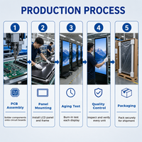 Kiosque d'affichage numérique LCD portable de 32 pouces avec écran tactile, système de gestion CMS, contrôle à distance, Android, pour centre commercial