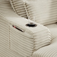 Canapé-lit d'angle compact moderne avec coussin unique en mousse éponge, fauteuil inclinable rembourré pour salon