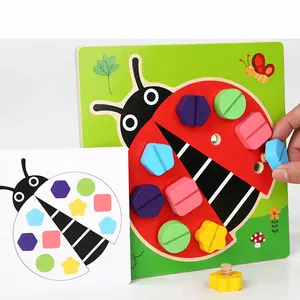 Montessori çocuk öğretici oyuncaklar ahşap somun eşleştirme oyunu şekiller ve renkler eşleştirme oyuncak
