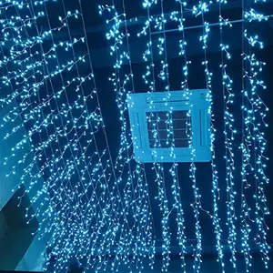 Clear Wire LED String Icicle Curtain Fairy Lights PVC Cable Waterfall Light For Holiday Decoration