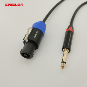 Console de mixage Câble Audio 6.35mm Ts <span class=keywords><strong>Jack</strong></span> vers <span class=keywords><strong>Speakon</strong></span> Prise Mâle Adaptateur Convertisseur Câble Cuivre Faible Bruit 6.35 vers <span class=keywords><strong>Speakon</strong></span> Câble 2m - Product Image 4