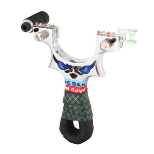 Tirachinas de aleación sin clip, para exteriores, con mira de ojo azul, modelo <span class=keywords><strong>Little</strong></span> Monster, tirachinas recto competitivo para caza - Product Image 1