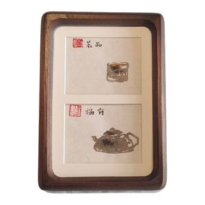 Art mural de style chinois minimaliste élégant de qualité supérieure-Peinture orientale moderne pour décor de salon - Product Image 2