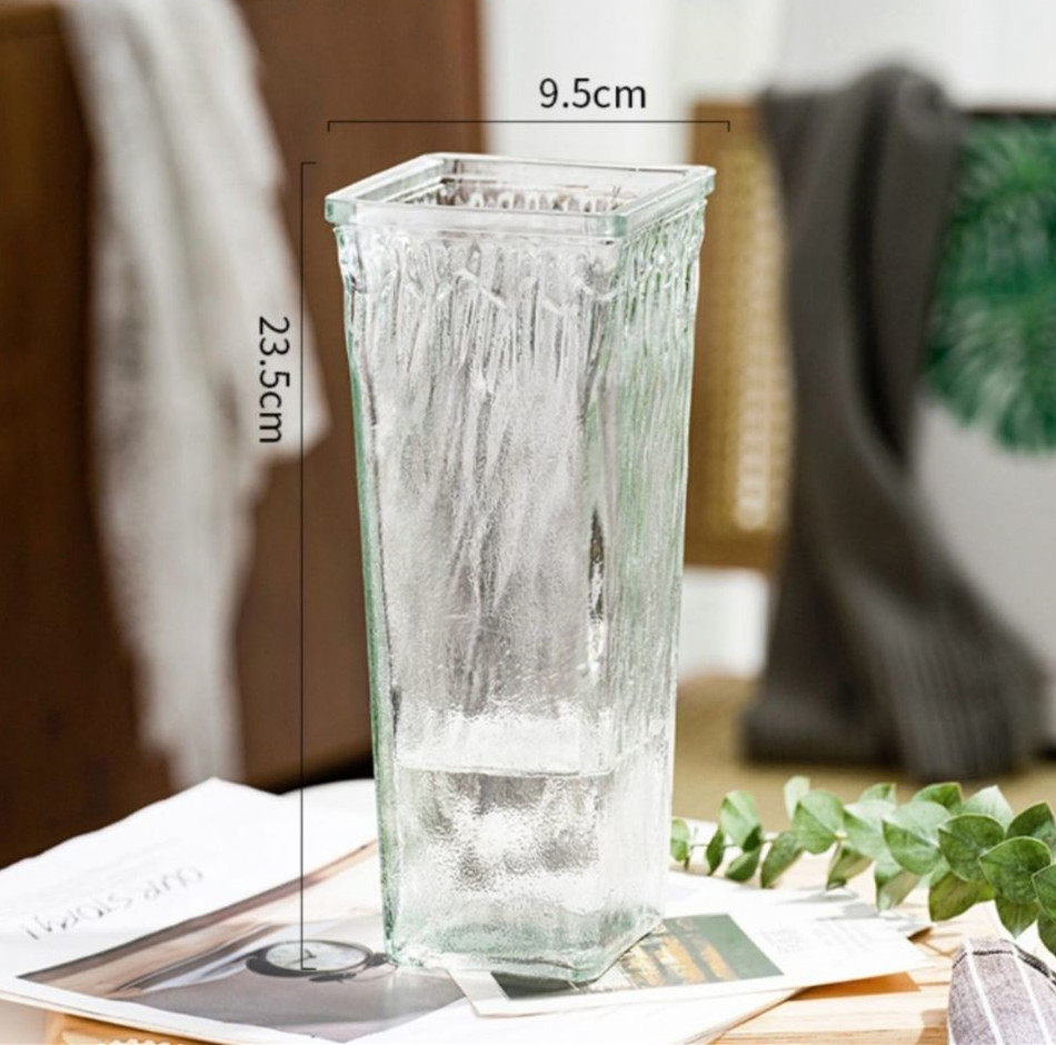 Factory Produced Wholesale Home Decor Glacier Glass Flower Vase