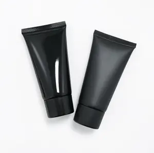 Tube de crème solaire en plastique noir vide, de 30ml 50ml 100ml, 2oz 3oz 4oz 8oz, avec bouchon à vis/capuchon à pression, tube cosmétique pour la main, 50 pièces