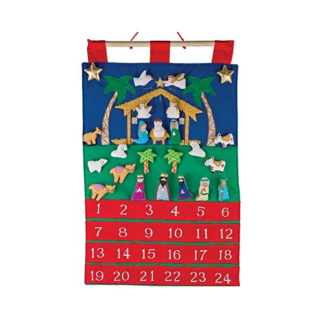 Calendário de feltro personalizado, padrão de calendário de feltro para árvore de natal