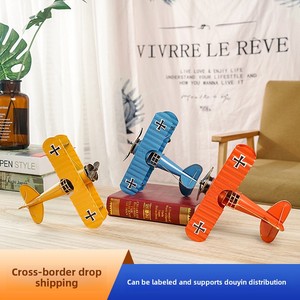 Zakka Model sepeda motor becak pesawat Retro pajangan dekorasi besi ornamen kecil untuk figur logam dicat salib Natal - Product Image 5