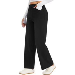 Jeans de mujer de pierna ancha, elásticos, holgados, casuales, rectos, de mezclilla, con bolsillos. - Product Image 2