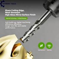 Fraise à queue en carbure monobloc 65 à 3 cannelures en alliage de tungstène-cobalt haute brillance pour la découpe de métaux CNC et sur tour