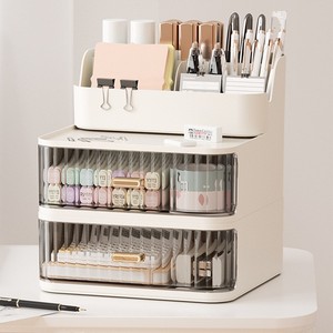 Desktop Storage Box Rectangle Office Organizer With Partitions Drawer Style Stationery Holder For Desk Bedroom Dorm Room - Product Image 2