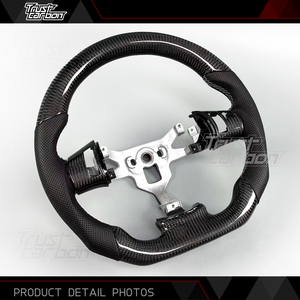 Volante in Fibra di Carbonio Personalizzato per Chevrolet <span class=keywords><strong>Corvette</strong></span> C6 Z06 2005-2013 Camaro SS <span class=keywords><strong>Corvette</strong></span> C7 C8 con Pelle Traforata - Product Image 3