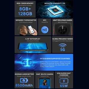 DOOGEE – smartphone V11 5G robuste, 8 go + 128 go, 6.39 pouces, Android 11, nouvelle collection - Product Image 2