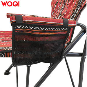 Silla Plegable Woqi Roja de Estilo Étnico con Marco de Aluminio, Silla de Jardín y Camping con Portavasos y Bolsa de Transporte - Product Image 5