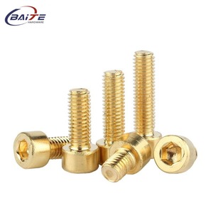 Vis à tête <span class=keywords><strong>hexagonale</strong></span> en laiton pur M2 M3 M4 M5 M6 M8 M10 vis hexagonales boulons en cuivre Allen - Product Image 6