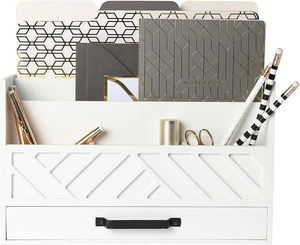 JUNJI blanc <span class=keywords><strong>bois</strong></span> bureau organisateur tiroir comptoir cuisine stockage <span class=keywords><strong>courrier</strong></span> panier ferme accessoires boîtes de rangement bacs - Product Image 1