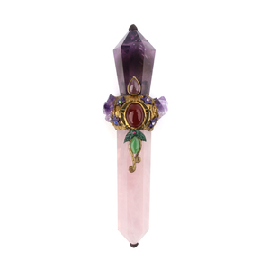 Bâton Magique Pharaon - Améthyste, Fluorite Arc-en-ciel, Quartz Rose - Bâton de Cristal Naturel - Product Image 4