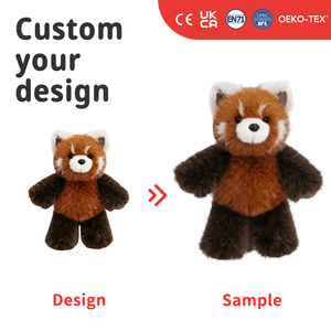 Peluche de Panda Rojo Realista Personalizado, Peluche de Pelo Largo, Mascota de Animales Salvajes, OEM ODM, Recuerdo de Zoológico, Colección de Regalos - Product Image 1