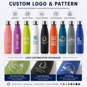 Wholesale 500ml Narrow Mouth Stainless Steel Double Wall Insulated Vacuum Flask Custom 17oz Sport Rubber Paint Yoga Water <b>Bottle</b> - Product Image 4