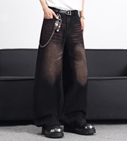 Jeans baggy jambes larges pour hommes Y2k décontracté mode pantalon en jean ample travail bureau Streetwear Hip Hop surdimensionné décontracté extrême patineur