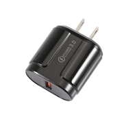 Chargeur rapide QC3.0 18W 5V/9V/12V Adaptateur mural USB pour téléphone portable, tablette et ordinateur portable avec matériau ignifuge pour PC