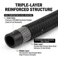 Tuyau en caoutchouc renforcé en acier inoxydable tressé en nylon haute pression, vente chaude, directement de l'usine, pour refroidisseur d'huile automobile