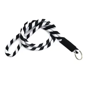 Personalized Round Tube Lanyard Elastic Lanyard Printed Design Jacquard Woven Neck Rope with Logo Custom