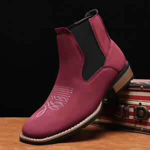Botas Chelsea de Punta Cuadrada Rojas de Alta Calidad para Hombre y Mujer, Botines de Invierno, Gran Venta - Product Image 5
