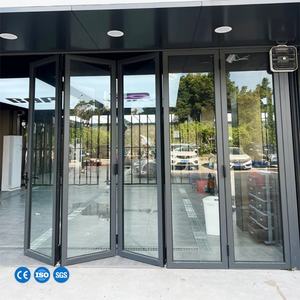 Porte extérieure pliante haut de gamme en aluminium avec double vitrage trempé, résistante aux intempéries, insonorisée, longue durée de vie pour - Product Image 2