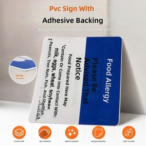 Autocollants d'avertissement imprimés rectangulaires imperméables en PVC autocollants 10x7 pouces pour les allergies alimentaires |   Cafés Restaurants Food Trucks - Product Image 4