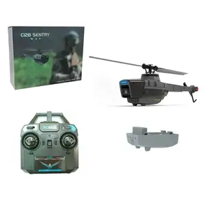 C128 Rc Helikopter 4ch Enkele Propeller Radiobesturing Drones Rolroer Mini Zwarte Bij 1080P Hd Rolroer Minder Luchtvliegfotografie