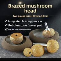 Disque abrasif à tête de meulage en forme de champignon brasée pour outil de pot de fleurs Goose Eggstone, pour le meulage de l'arc intérieur et l'ouverture de trous, lame de découpe de fond