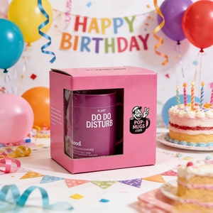 Caja de Cartón Rosa para Regalos de Cumpleaños, Caja de Regalo Personalizable de Alta Gama con Ventana de PVC, Ecológica - Product Image 1