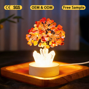 High Quality Natural Crystal Lamp Healing Chips Amethyst Point with Wood Light Base for Decoration - Product Image 4