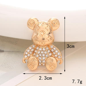 平背水钻可爱熊按钮DIY水钻平背护身符用于电话装饰钻石合金护身符 - Product Image 6