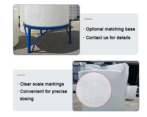 Vendita calda 300L LLDPE cono Base di <span class=keywords><strong>dosaggio</strong></span> serbatoio con Base personalizzabile in acciaio inox - Product Image 4