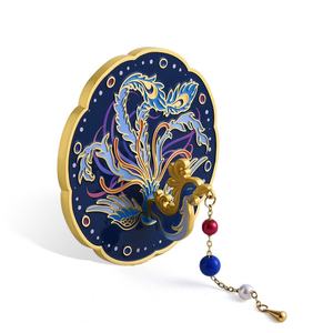 Customize New Design Personalized Decorative Chinese Style Single Side Soft Enamel Portable <b>Mirror</b> - Product Image 4