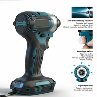 Makita DTD173 18V 3600RPM Visseuse à percussion sans balais, tournevis électrique 180Nm, mode T, bois/boulons, pour batterie Makita 18V