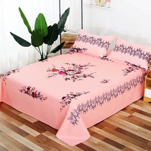American Style <strong>3</strong> Pieces Set Big Flower Floral Bright Polyester California King <strong>Bed</strong> <strong>Sheet</strong> and Flat <strong>Sheet</strong> Set - Product Image 4