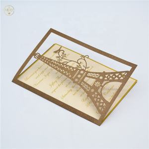 การ์ดเชิญงานฉลองครบรอบแต่งงานลายหอไอเฟลแบบตัดด้วยเลเซอร์ - Product Image 6