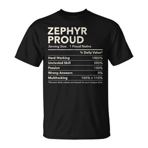 Camiseta Zephyr Proud Nutrition Facts, color negro, unisex, talla para adultos - Product Image 2