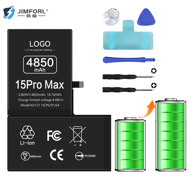 Original Battery Pack for 15 Pro Max Rechargeable Lithium Battery Brand New Over 800 Cycles