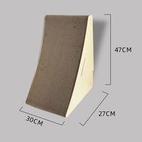 Griffoir pour chat en carton ondulé courbé, vertical, avec panneaux latéraux aspect bois, pour chats, vente en gros, OEM