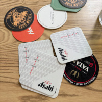 Sous-verre en papier personnalisé motif cerf de la forêt, absorbant, avec logo personnalisé pour hôtel
