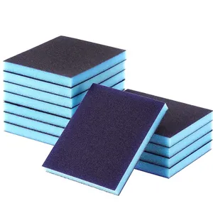 Hand Polishing Tools Wet Dry Sandpaper Blue Fine Grit Foam Sanding Sponge For Automotive