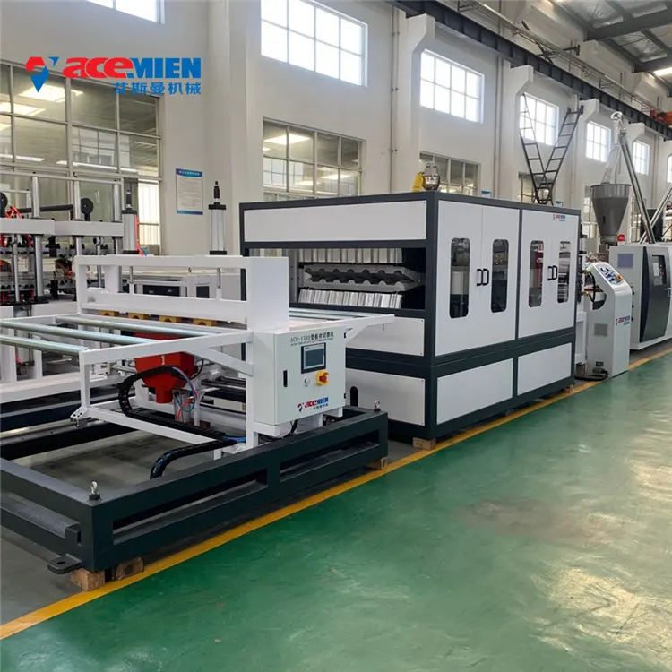 Acemien full auto machinery updated plastic pvc roofing sheet tile extrusion and form rolling making machine