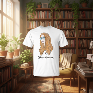 T-shirt avec illustration artistique vintage en aquarelle, icône féministe, design Gloria Steinem - Product Image 3